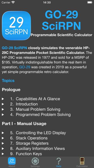 GO-29 SciRPN Captura de pantalla de la aplicación