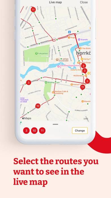 Östgötatrafiken App skärmdump #3