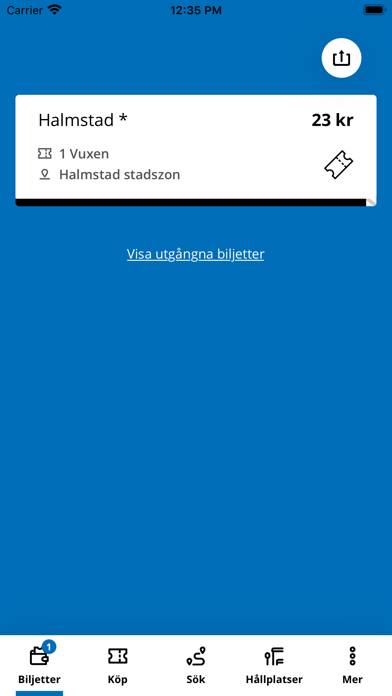 Hallandstrafiken App skärmdump #1