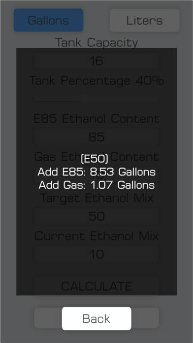 E85 Mix Ethanol Calculator App screenshot #2