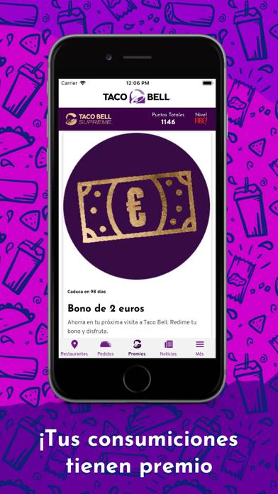 Taco Bell España Captura de pantalla de la aplicación