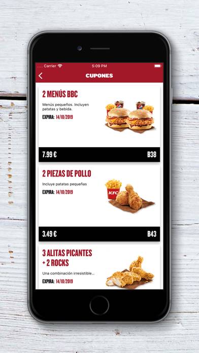 KFC España #PolloPollo Captura de pantalla de la aplicación