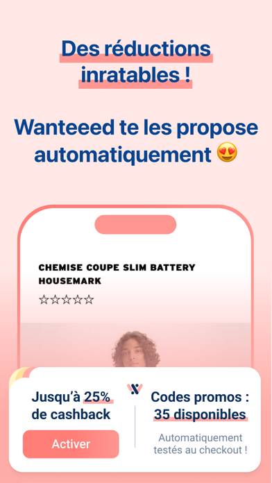 Wanteeed Code Promo & Cashback Capture d'écran de l'application