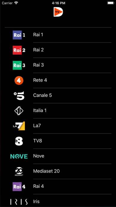 DTV Schermata dell'app