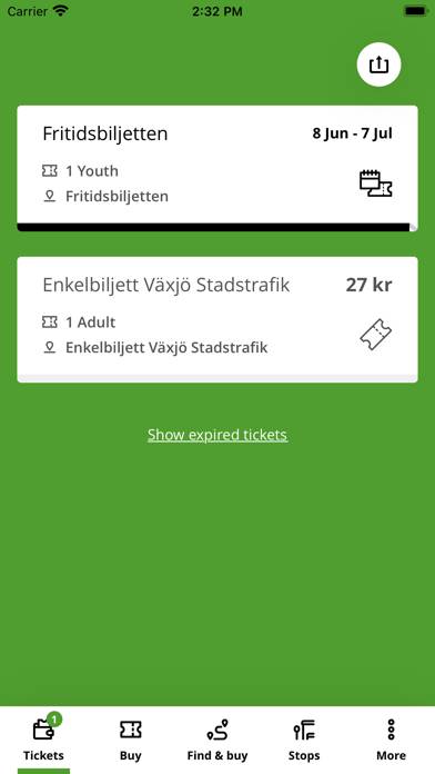 Länstrafiken Kronoberg App skärmdump