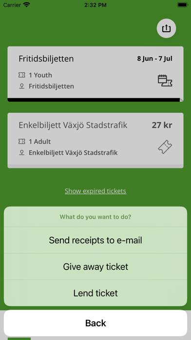 Länstrafiken Kronoberg App skärmdump