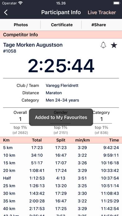 BMW Oslo Maraton App skärmdump