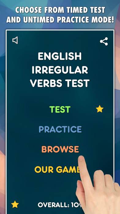 English Irregular Verbs Test schermata del gioco