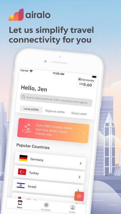 Airalo: eSIM Travel & Internet Schermata dell'app #1