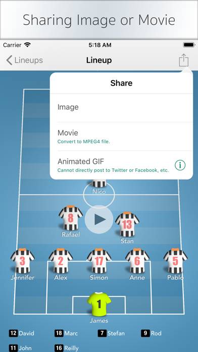 LineupMovie for Soccer App skärmdump #6