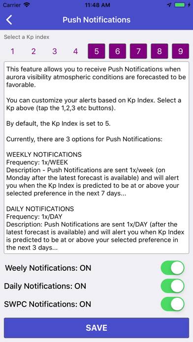 Aurora Forecast & Alerts Captura de pantalla de la aplicación #3