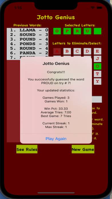 Jotto Genius App screenshot #3