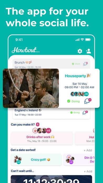 Howbout: Social calendar App skärmdump #1