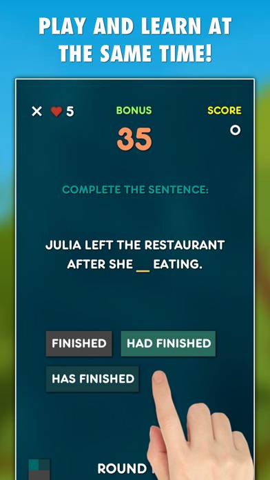 Past Tenses Grammar Test PRO game screenshot