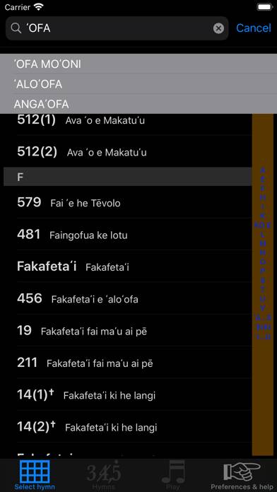 Tongan hymns FWC App screenshot