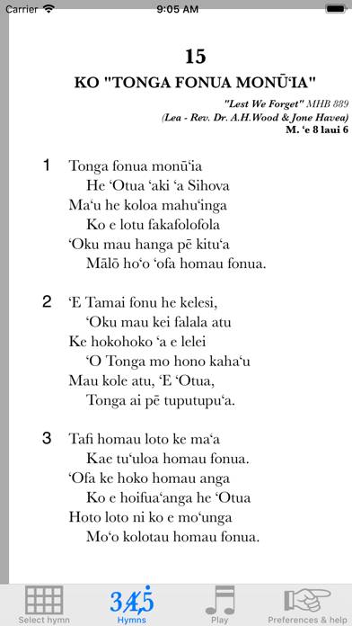 Tongan hymns FWC App screenshot