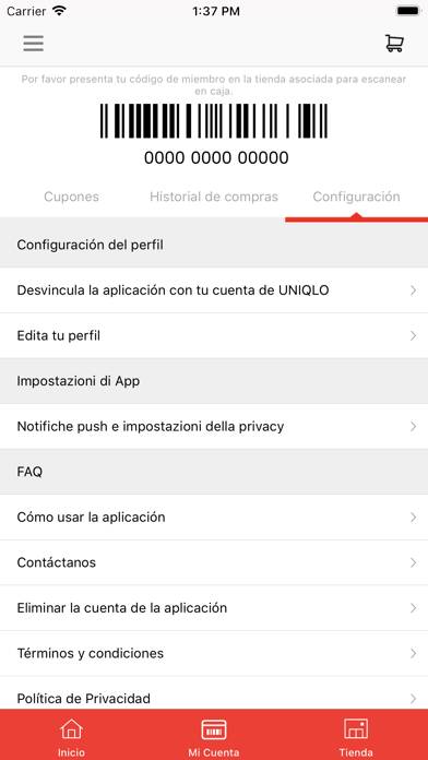 Uniqlo Es Captura de pantalla de la aplicación