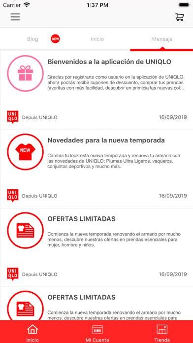 Uniqlo Es Captura de pantalla de la aplicación