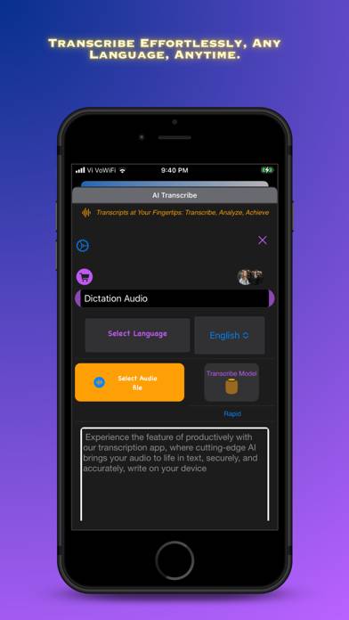 AI Transcribe Audio, Video Schermata dell'app #1