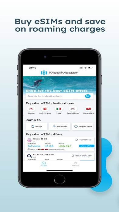 MobiMatter: eSIM Marketplace App screenshot #1