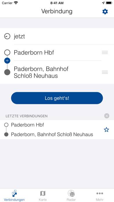 PaderSprinter Mobil Bildschirmfoto