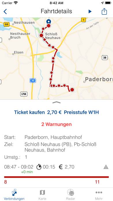 PaderSprinter Mobil Bildschirmfoto