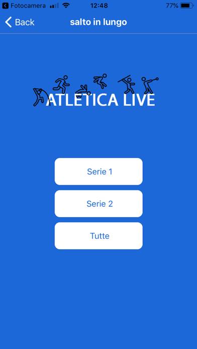 Atletica Live Schermata dell'app