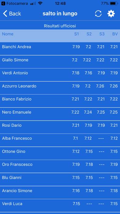 Atletica Live Schermata dell'app