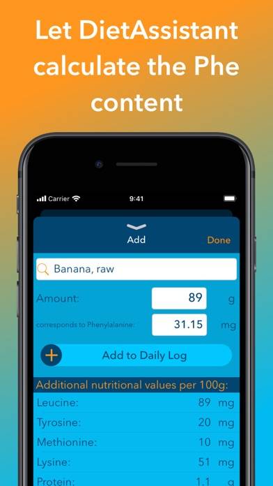 DietAssistant for PKU App-Screenshot #3
