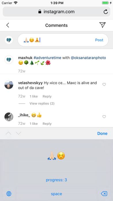 Comment Keyboard for Instagram Schermata dell'app #2