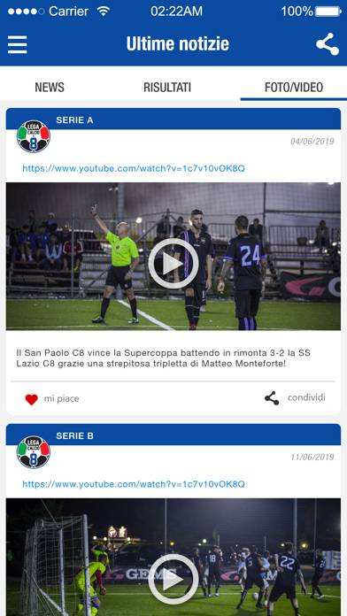 Lega Calcio a 8 Schermata dell'app #2