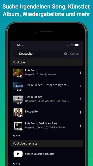 Online Musik & Video Player App-Screenshot