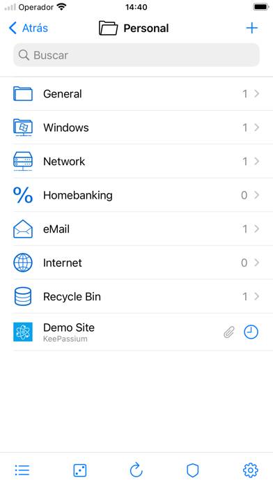 KeePassium Pro (KeePass) Captura de pantalla de la aplicación