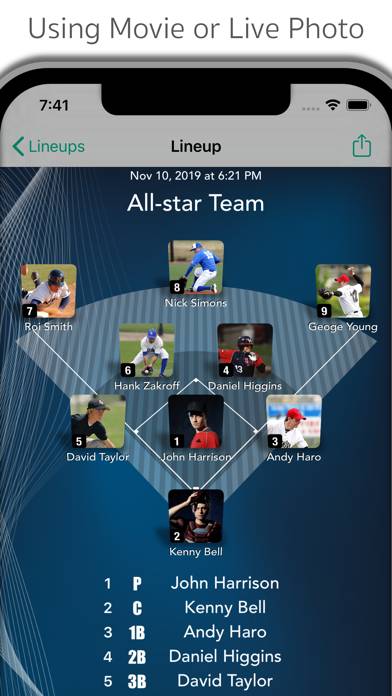 LineupMovie for Baseball App screenshot
