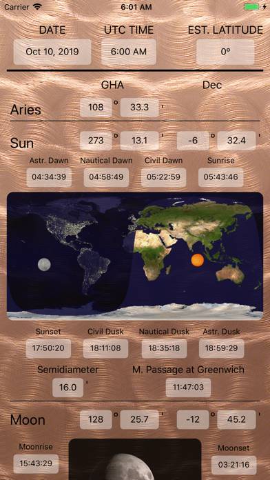 Perpetual Nautical Almanac App screenshot #2