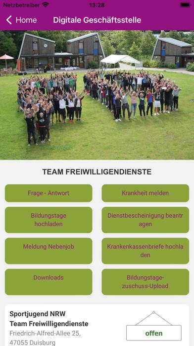 Freiwilligendienste Sport NRW App screenshot