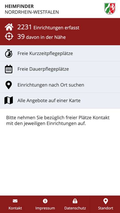 Heimfinder NRW App screenshot