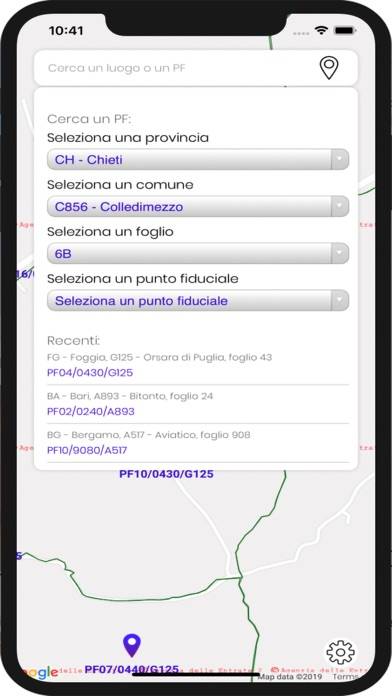 TMap Schermata dell'app
