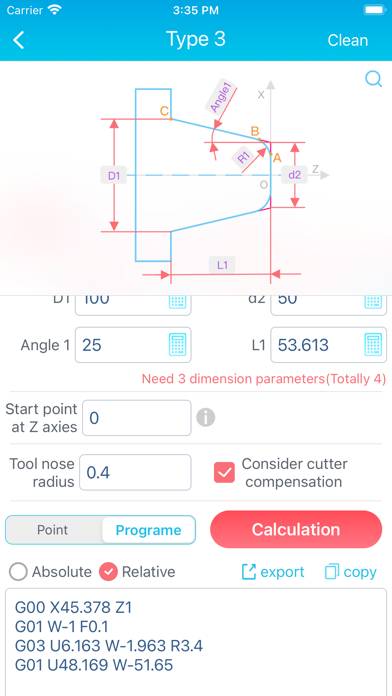 CNC Lathe calculator Schermata dell'app #3
