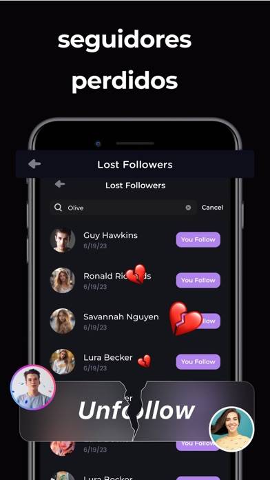 Reports plus for Followers Tracker Captura de pantalla de la aplicación