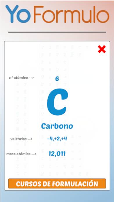 YoFormulo Formulación química Captura de pantalla de la aplicación #5