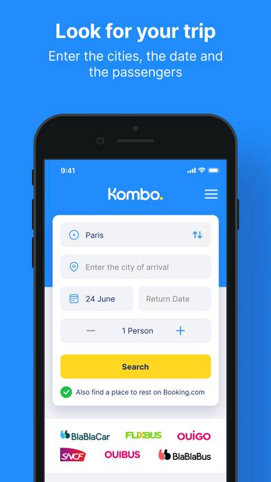 Kombo: Train, Bus & Flights Capture d'écran de l'application #2