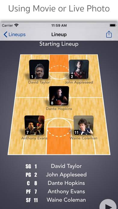 LineupMovie for Basketball App screenshot #1