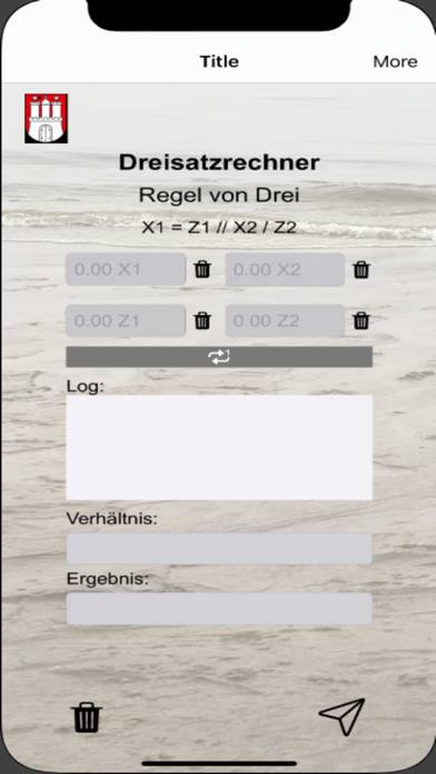 Dreisatz Rechner aus Hamburg App-Screenshot #1