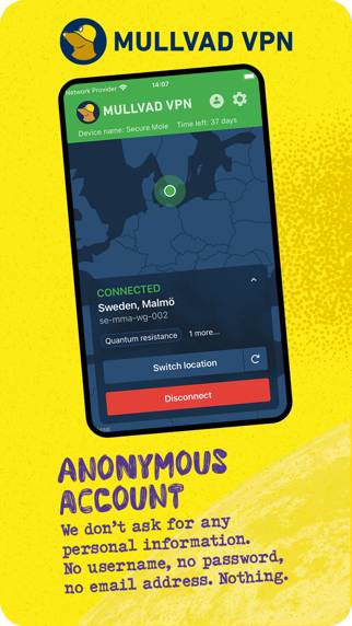Mullvad VPN App skärmdump