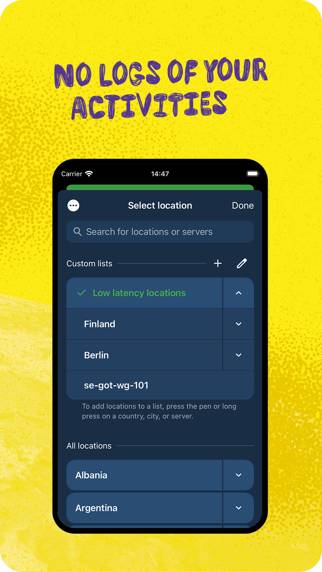 Mullvad VPN App skärmdump