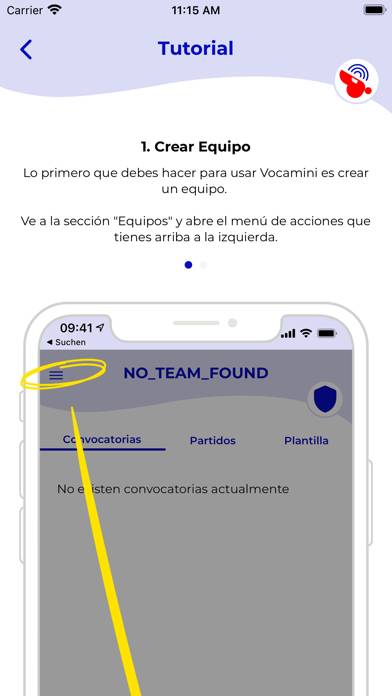 Vocamini Captura de pantalla de la aplicación