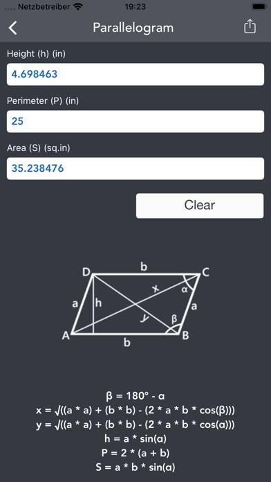 Geometry Calculator. Captura de pantalla de la aplicación #4