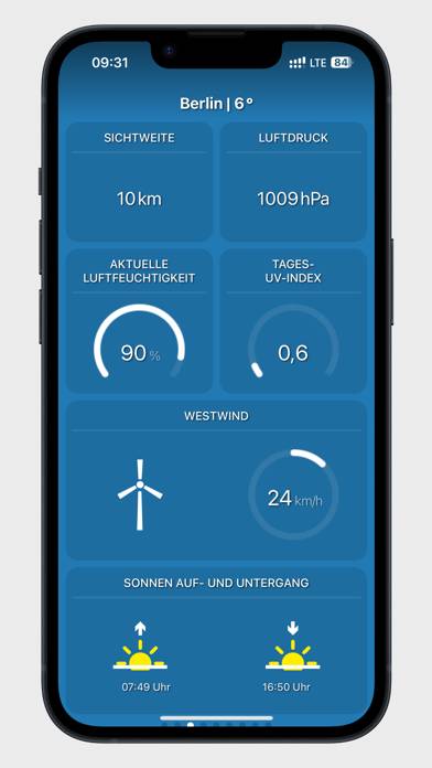 Mobilewetter App-Screenshot