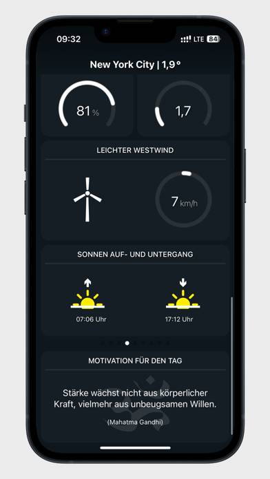 Mobilewetter App-Screenshot